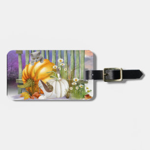 White Shoe Lost in the Pumpkin Patch Collage Luggage Tag
