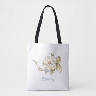 White Shrub Rose Tote Bag