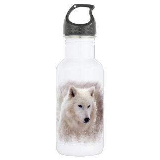 WHITE SIBERIAN HUSKY. 532 ML WATER BOTTLE