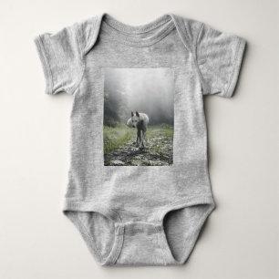 White Siberian Husky Baby Bodysuit