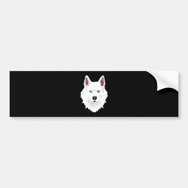 White Siberian Husky Canine - White Snow Dog Bumper Sticker (Front)