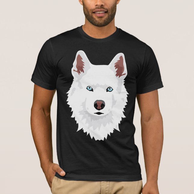 White Siberian Husky Canine - White Snow Dog T-Shirt (Front)