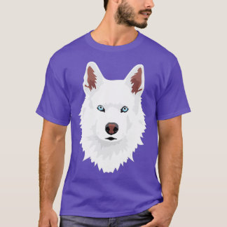 white Siberian Husky canine white Snow Dog T-Shirt