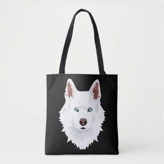 White Siberian Husky Canine - White Snow Dog Tote Bag