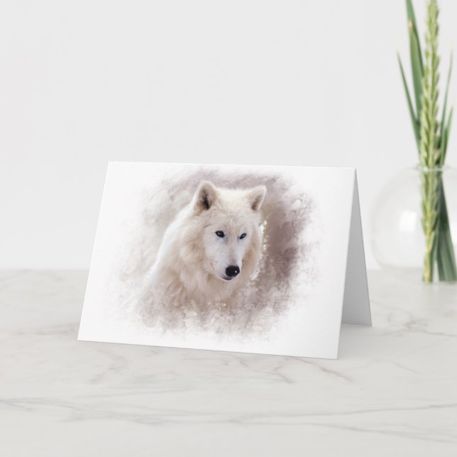 WHITE SIBERIAN HUSKY. CARD (Front)