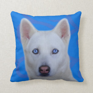 White Siberian Husky Cushion