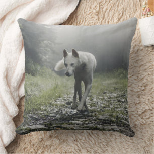 White Siberian Husky Cushion