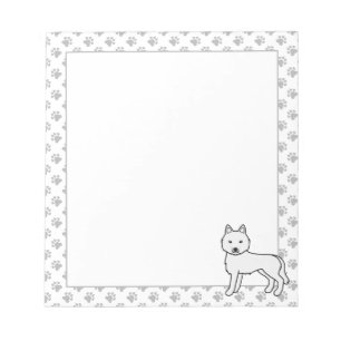 White Siberian Husky Cute Cartoon Dog Notepad