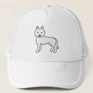 White Siberian Husky Cute Cartoon Dog Trucker Hat