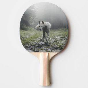 White Siberian Husky Ping Pong Paddle
