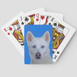 White Siberian Husky Standard Playing Cards