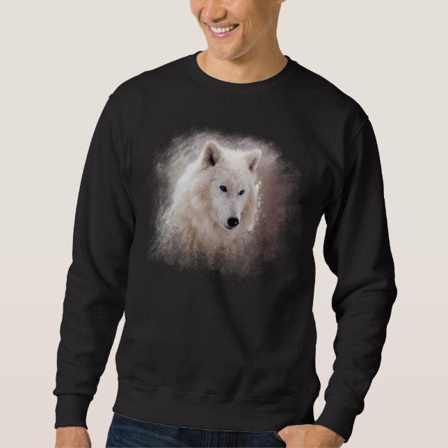 WHITE SIBERIAN HUSKY. SWEATSHIRT (Front)