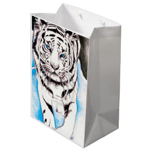 White Siberian Tiger Sow Medium Gift Bag