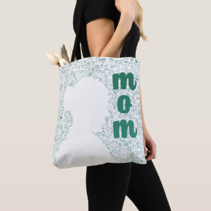 White Silhouette of a Mum Tote Bag