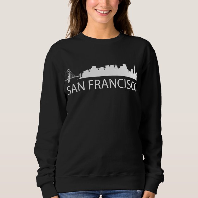 White Silhouette San Francisco with the word SAN F Sweatshirt (Front)