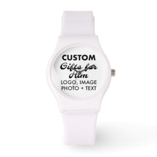 White Silicone Watch Custom Gifts for Him