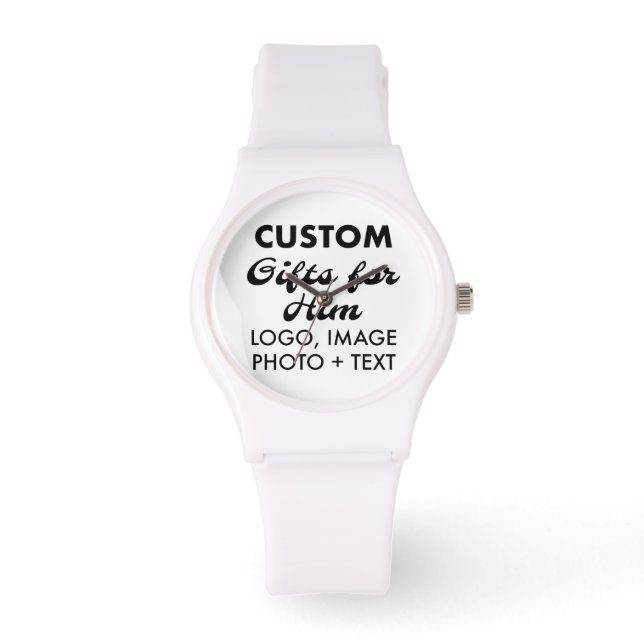 White Silicone Watch Custom Gifts for Him (Front)