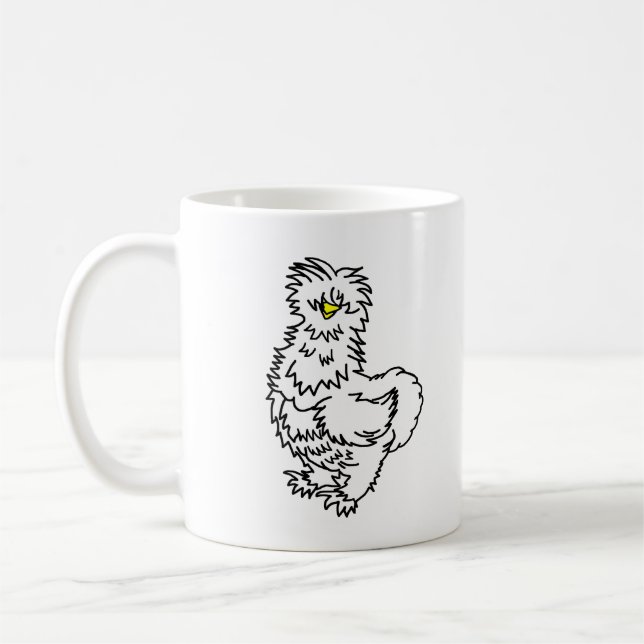 White Silkie Chicken Coffee Mug (Left)