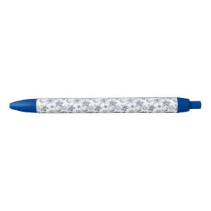 White Silver Christmas Pattern Black Ink Pen
