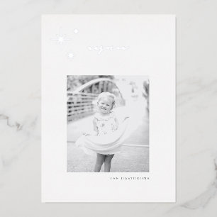 White & Silver Radiant Rejoice Holiday Foil Card