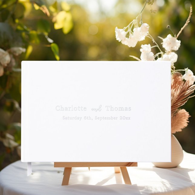 White silver wedding  guest book (Creator Uploaded)