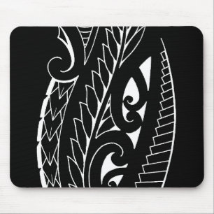 White silverfern New Zealand national symbol art Mouse Pad
