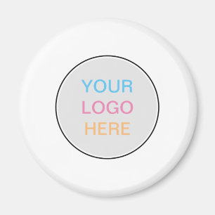 White Simple Add Your Business Logo Fridge Magnet