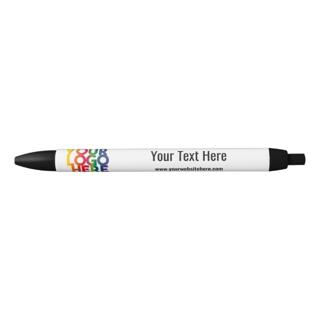 White Simple Business Logo Black Ink Pen (Front)