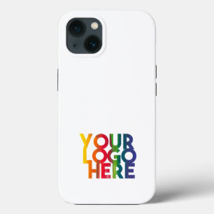 White Simple Business Logo Company iPhone 13 Case