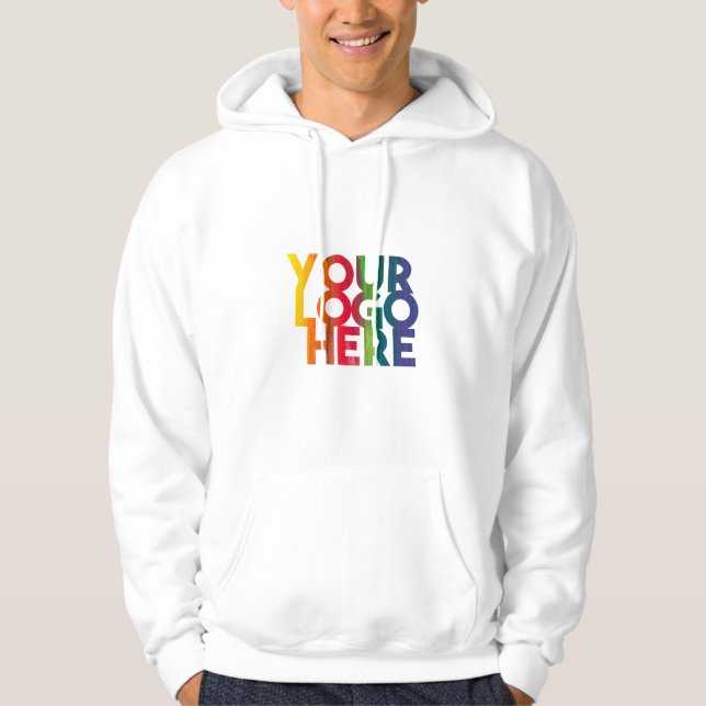 White Simple Business Logo Hoodie (Front)
