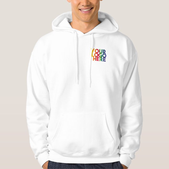 White Simple Business Logo Hoodie (Front)