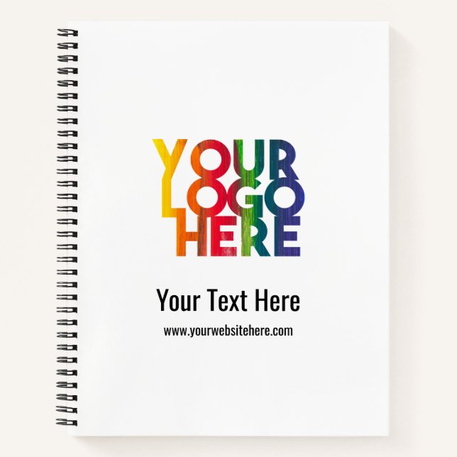 White Simple Business Logo Notebook (Front)