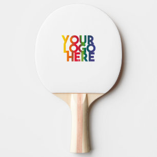 White Simple Business Logo Table Tennis Ping Pong Paddle