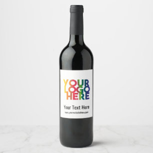 White Simple Business Logo Wine Label