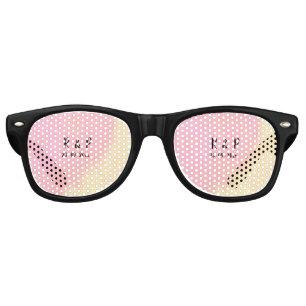 white simple minimal text style wedding pink yello retro sunglasses