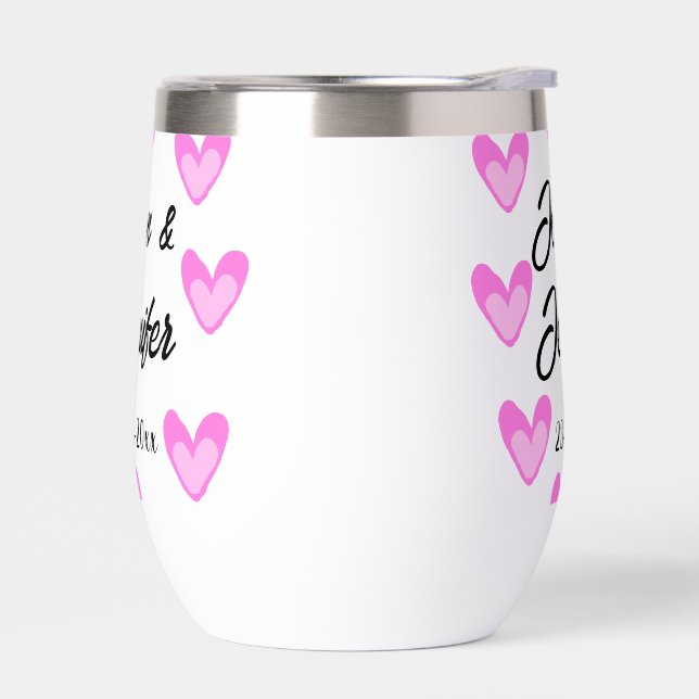 white simple minimal text style wedding pinkheart  (Left)