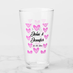 white simple minimal text style wedding pinkheart  glass