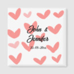 white simple minimal text style wedding red heart  magnet<br><div class="desc">design</div>