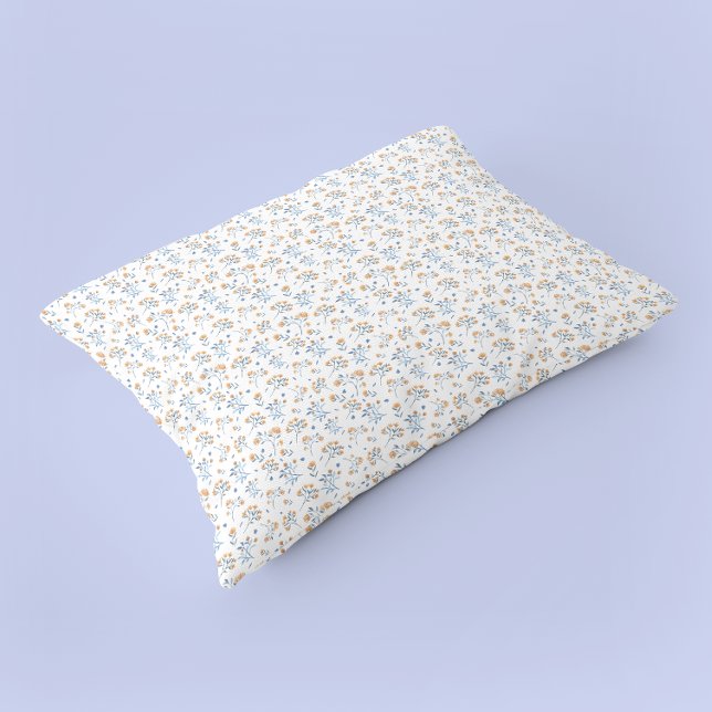 White Simple Minimal Wildflower Pattern   Pillowcase (White Simple Minimal Wildflower Pattern Pillow Case)