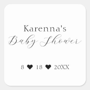 White Simple Minimalist Baby Shower Envelope Seal