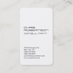 White Simple Modern Attractive Charm Business Card
