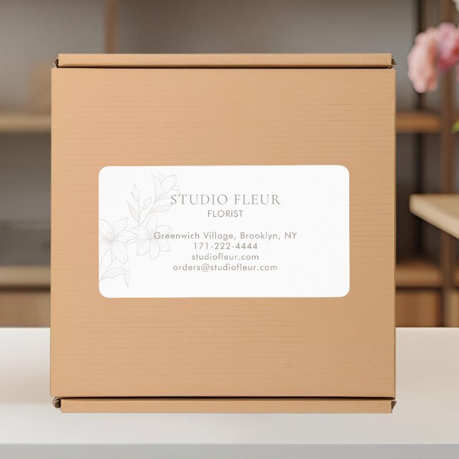 White | Simple Modern Florist Address Labels (Creator Uploaded)