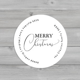 White Simple Modern Merry Christmas Envelope Seals