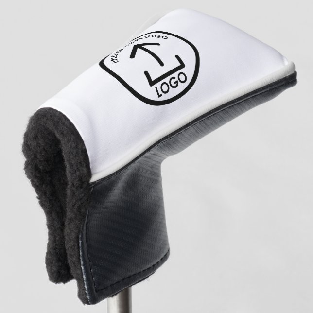 White Simple Modern Professional Business Logo Golf Head Cover (3/4 Front)