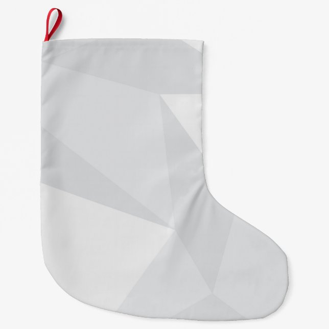 White, simple, modern, urban, cool, trendy pattern large christmas stocking (Front)
