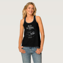 White Simple Old School Speed Tank Top