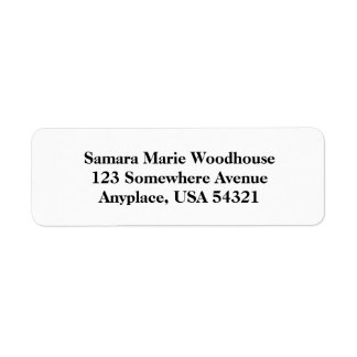 White Simple Plain Return Address Labels