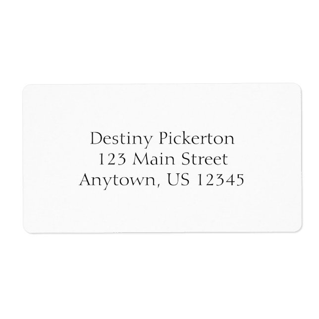 White Simple Plain Shipping Labels (Front)
