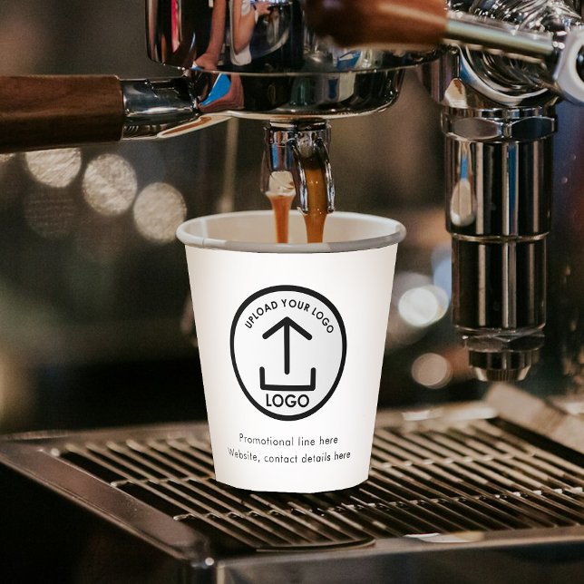 White Simple Professional Business Logo & Text Paper Cups (White Simple Professional Business Logo & Text Paper Cups)