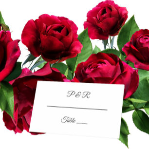 White Simple Stylised Script Wedding Place Card